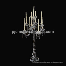 Fabricación de fábrica varios candelabro de cristal de huracán de cristal rojo